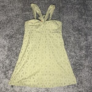 Bcbg Olive Green Size Extra Small Halter Dress Tie Top Padded Cup